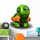 Green Turtle Baby 3D Wall Decal