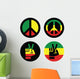 Rasta peace, hand gesture vector icons set 