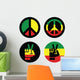 Rasta peace, hand gesture vector icons set 