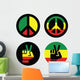 Rasta peace, hand gesture vector icons set 