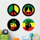 Rasta peace, hand gesture vector icons set 