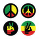 Rasta peace, hand gesture vector icons set 