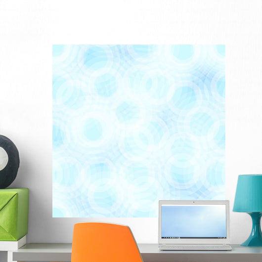 Blue and White Abstract Wall Decal