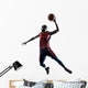 african man basketball player jumping dunking silhouette Wall Decal