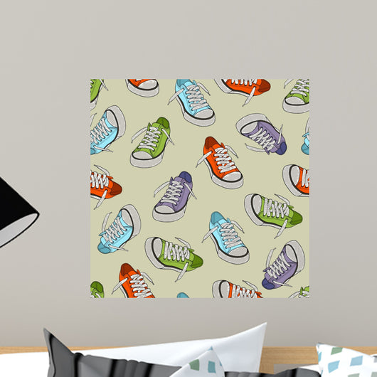 Sneakers Seamless Pattern Wall Decal
