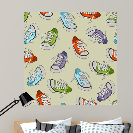 Sneakers Seamless Pattern Wall Decal