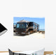 Motorhome camping on beach Wall Mural