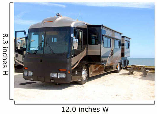 Motorhome camping on beach Wall Mural