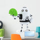 Robot holding green brain. Technology concept Wall Decal