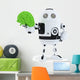 Robot holding green brain. Technology concept Wall Decal