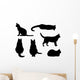 Six Black Cats Wall Stickers Wall Decal