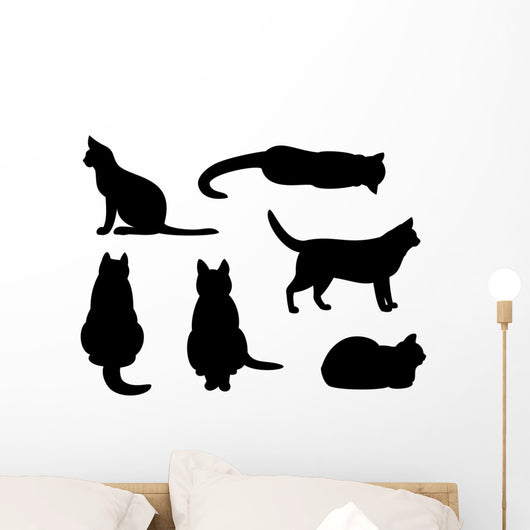 Six Black Cats Wall Stickers Wall Decal