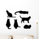 Six Black Cats Wall Stickers Wall Decal