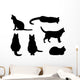 Six Black Cats Wall Stickers Wall Decal