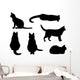 Six Black Cats Wall Stickers Wall Decal