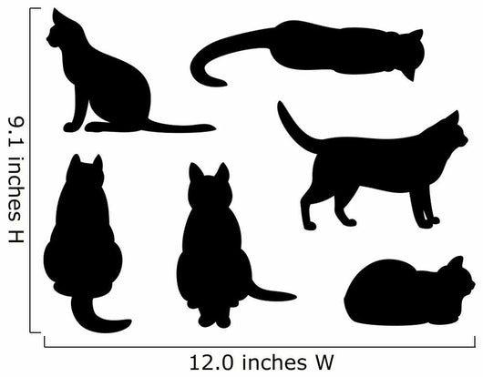 Six Black Cats Wall Stickers Wall Decal