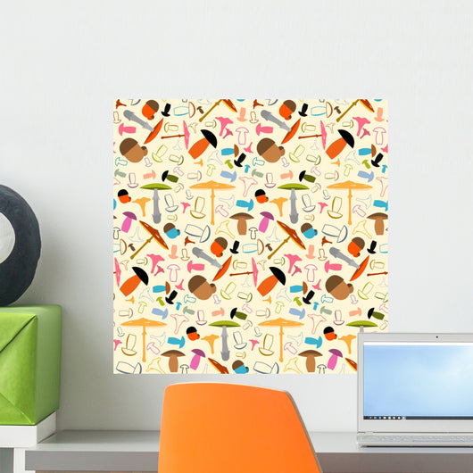 Mushroom Seamless Pattern Wall Decal