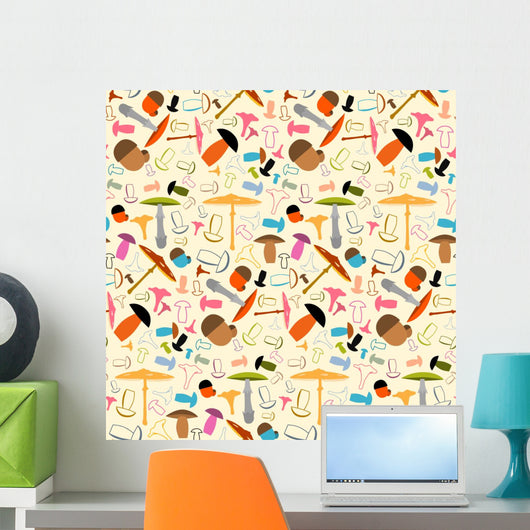 Mushroom Seamless Pattern Wall Decal