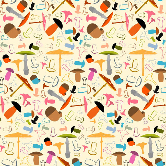 Mushroom Seamless Pattern Wall Decal
