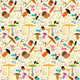 Mushroom Seamless Pattern Wall Decal