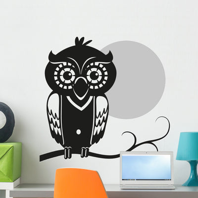 Owl Wall Decal shown on a wall