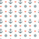 Seamless Nautical Pattern with Wall Decal