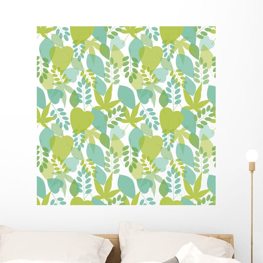 Seamless Bright Leaves Pattern Wall Decal Design 2