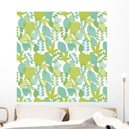 Seamless Bright Leaves Pattern Wall Decal Design 2