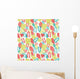 Seamless Bright Leaves Pattern Wall Decal Design 1