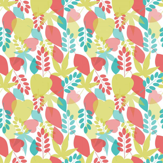 Seamless Bright Leaves Pattern Wall Decal Design 1