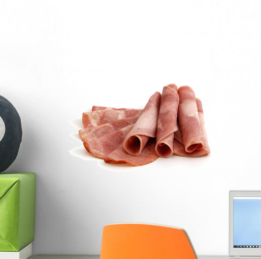 Cured Meat Isolated on White Background Wall Decal
