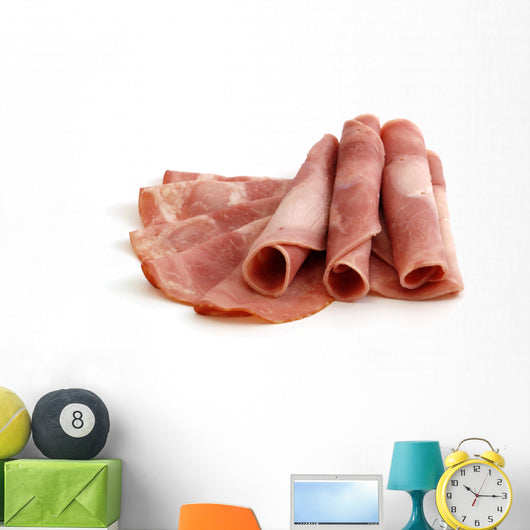 Cured Meat Isolated on White Background Wall Decal