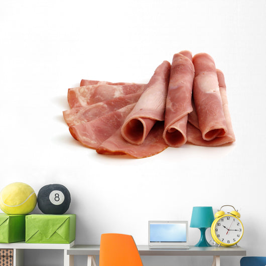 Cured Meat Isolated on White Background Wall Decal