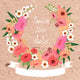 Vintage card with floral wreath. Save the date. 