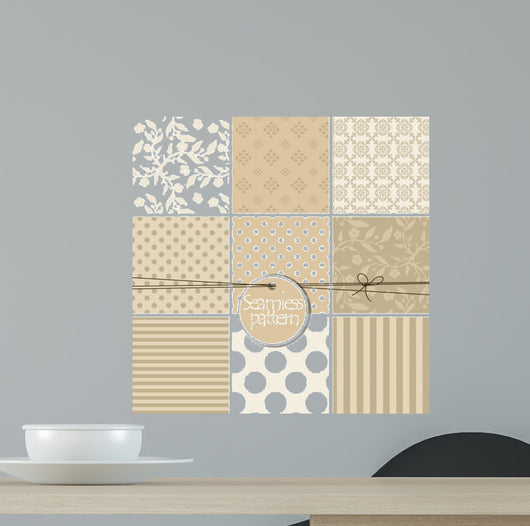 Set Cute Seamless Patterns Wall Decal