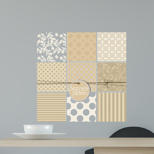 Set Cute Seamless Patterns Wall Decal