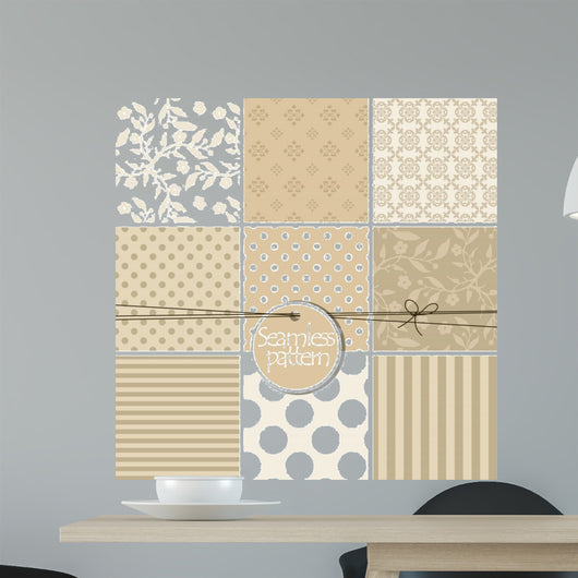 Set Cute Seamless Patterns Wall Decal