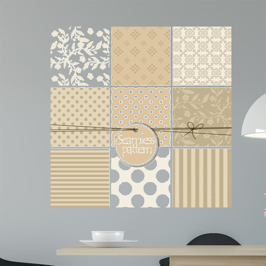 Set Cute Seamless Patterns Wall Decal