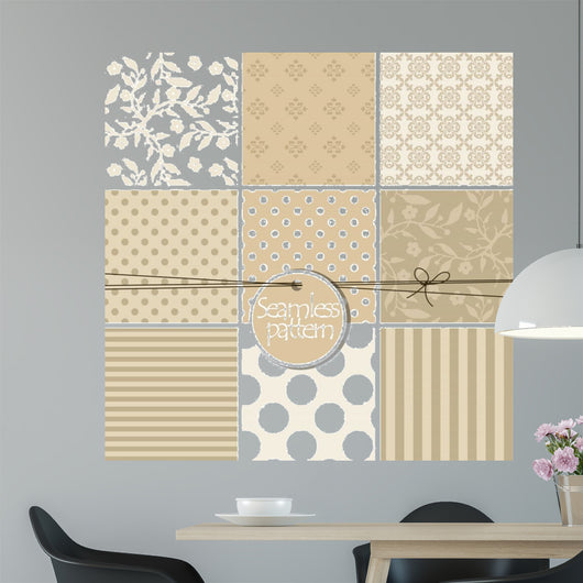 Set Cute Seamless Patterns Wall Decal