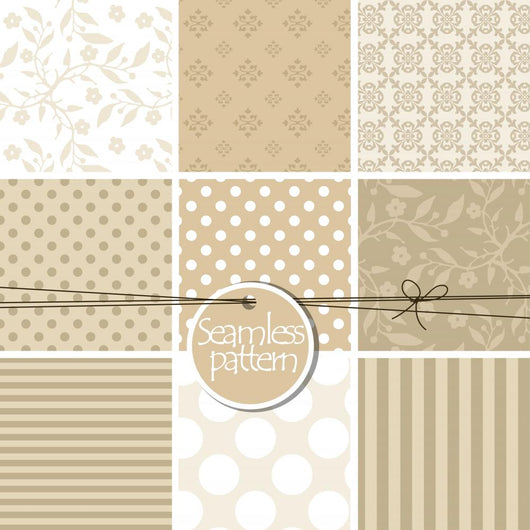 Set Cute Seamless Patterns Wall Decal