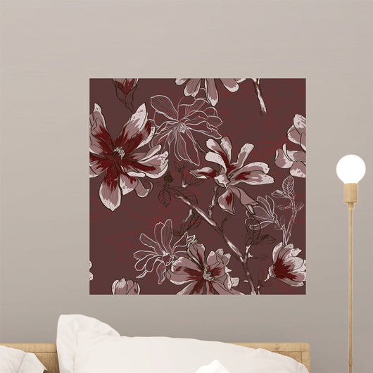 Floral Seamless Pattern with Wall Decal Design 1