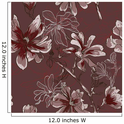 Floral Seamless Pattern with Wall Decal Design 1