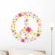 Peace sign flowers Wall Decal