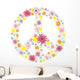Peace sign flowers Wall Decal