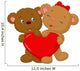 Bear couple holding red heart shape Wall Decal