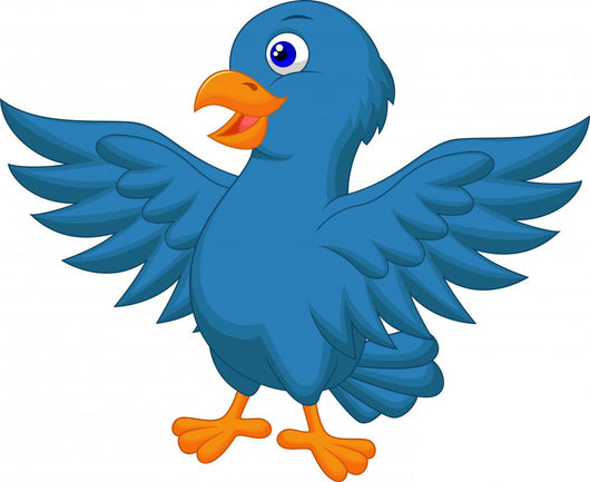 Blue Bird Cartoon Wall Decal