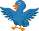 Blue Bird Cartoon Wall Decal