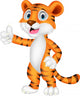 Cute tiger cartoon giving thumb up Wall Decal