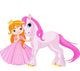 Cute Princess and Unicorn 