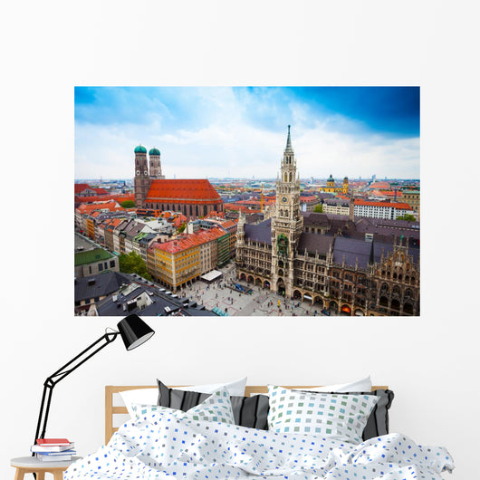 Neues Rathaus Glockenspiel, Frauenkirche Bavaria Wall Mural